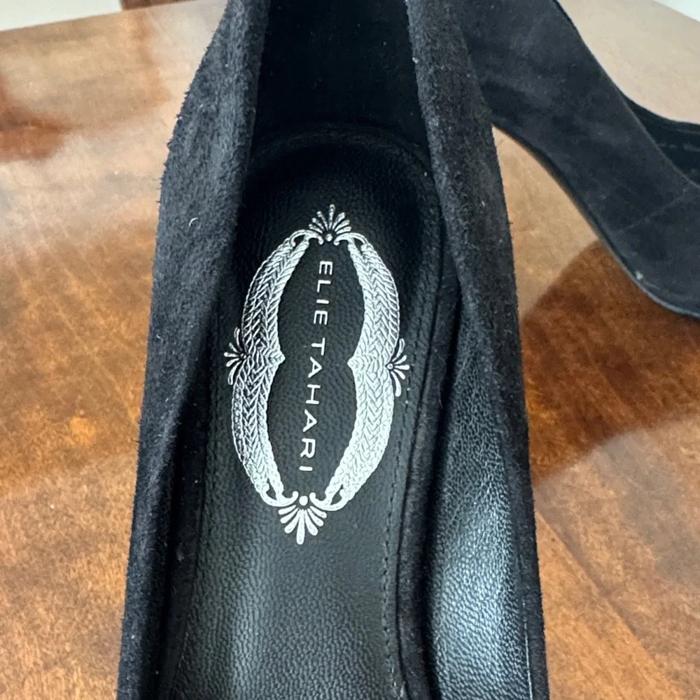 Elie Tahari Classic Black Suede Heels